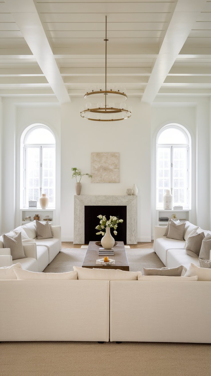 31 Sleek Minimalist Living Room Ideas for Modern Simplicity: Embrace Elegance and Functionality A modern sofa and coffee table with clean lines in a minimalist living space.
