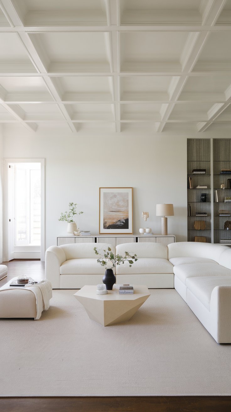 31 Sleek Minimalist Living Room Ideas for Modern Simplicity: Embrace Elegance and Functionality Decluttered minimalist living room with hidden storage and clean surfaces.