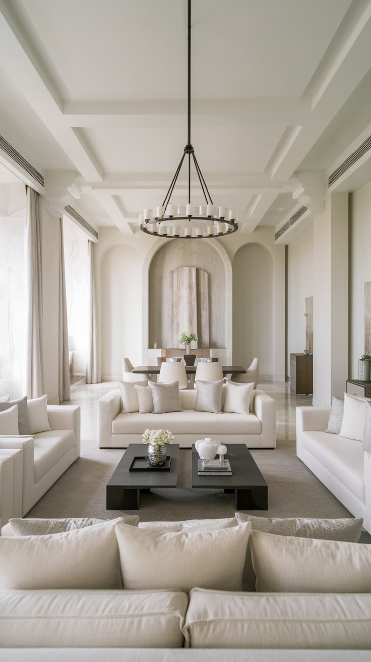 31 Sleek Minimalist Living Room Ideas for Modern Simplicity: Embrace Elegance and Functionality Cohesive color palette and streamlined furniture in a modern minimalist space.