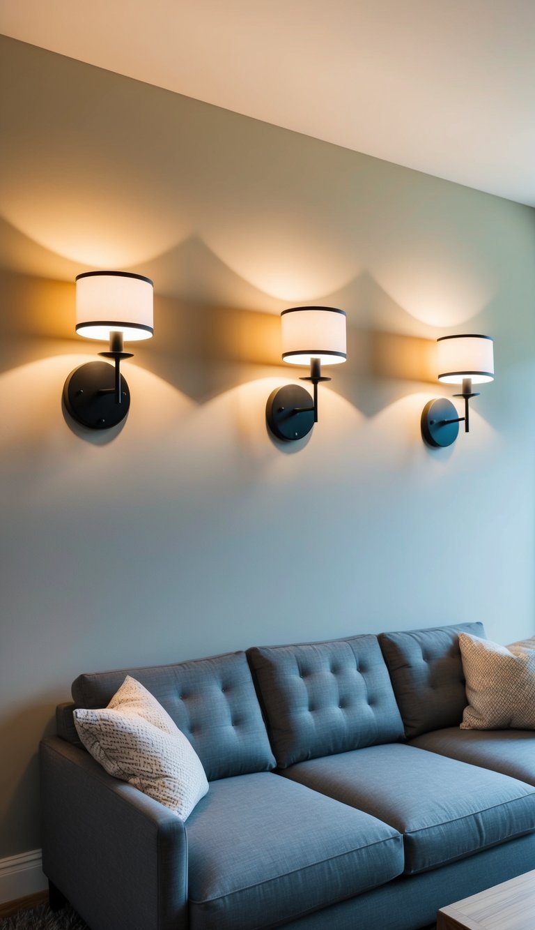 15 Small Living Room Ideas to Maximize Your Space Space-saving living room illuminated by wall-mounted sconces that eliminate the need for table or floor lamps, freeing up valuable surface area.